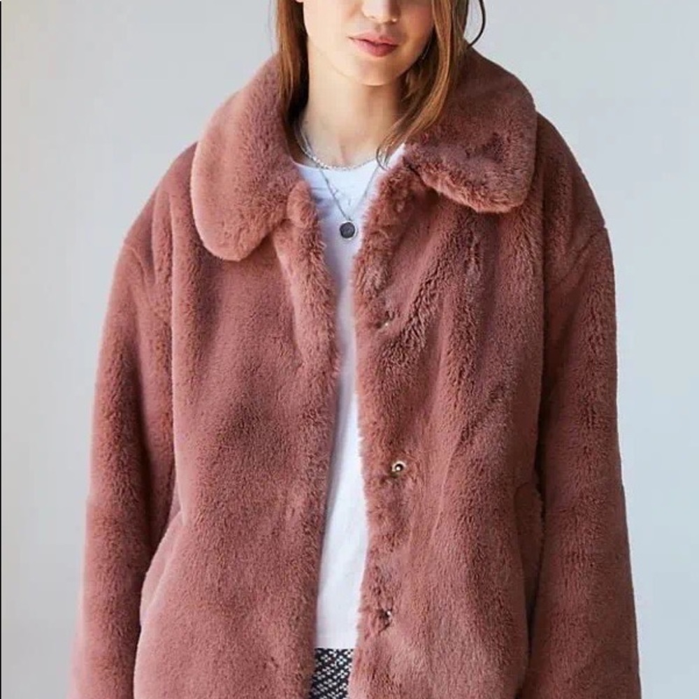 UO faux fur oversized jacket